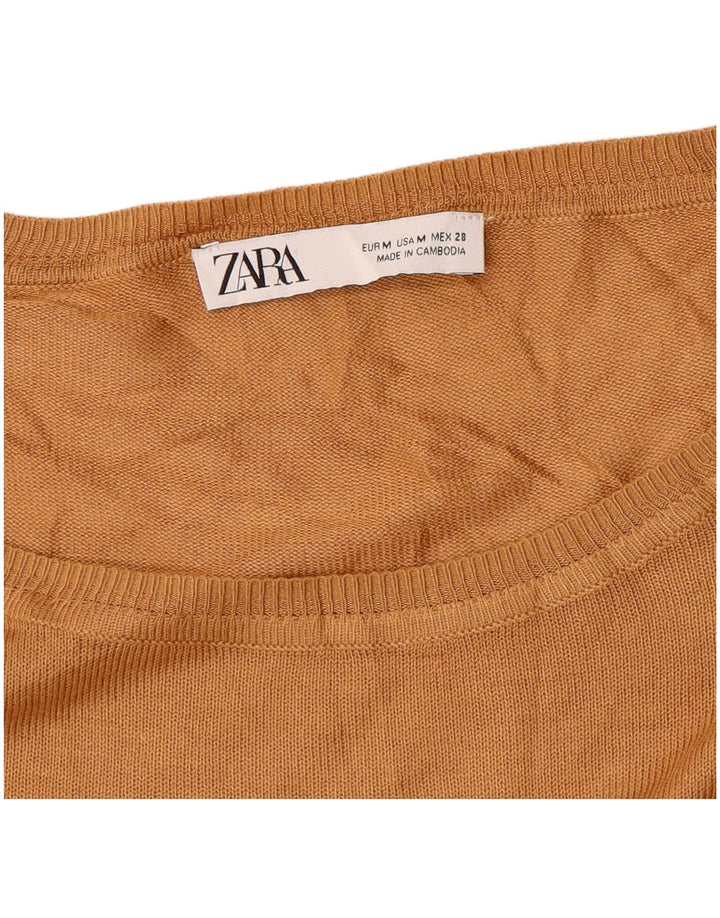 Maglione maglione oversize con scollo a barca da donna Zara UK 14 giallo medio