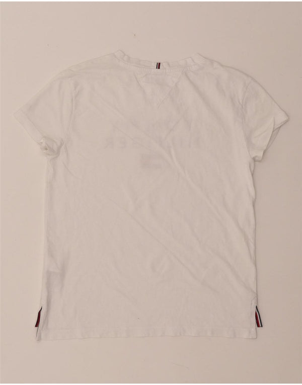 TOMMY HILFIGER T-shirt grafica per ragazzi 13-14 anni in cotone bianco