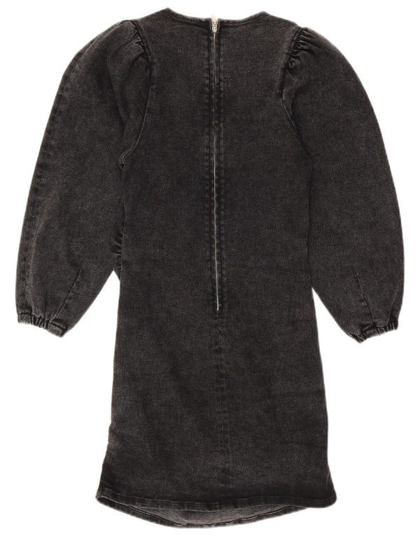Abito in denim con maniche a 3/4 da donna Zara UK 4 XS cotone grigio anni '80