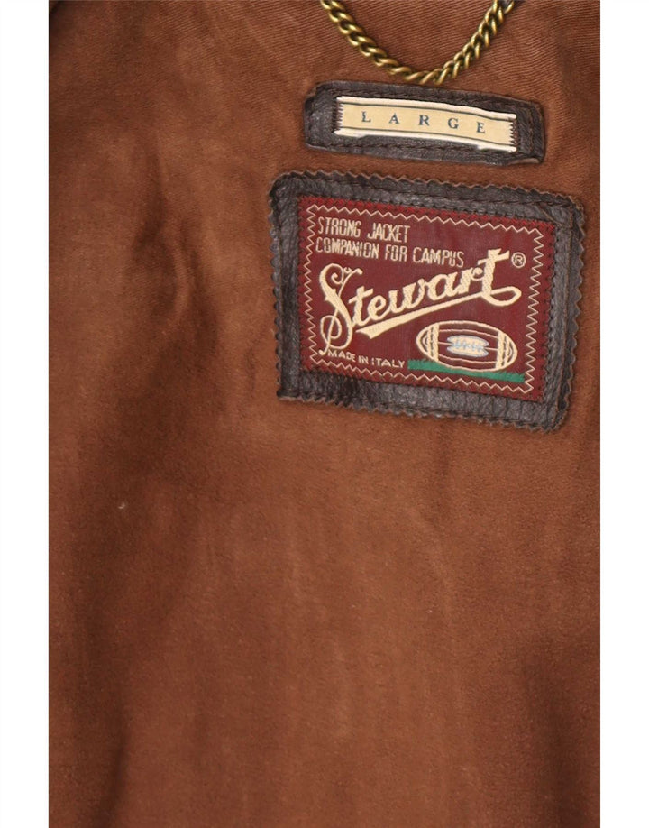 Giacca in pelle da uomo Stewart UK 40 grande marrone