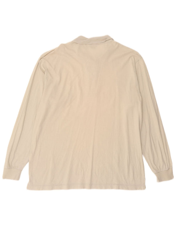 SERGIO TACCHINI Polo da uomo a manica lunga IT 52 Large in cotone bianco sporco