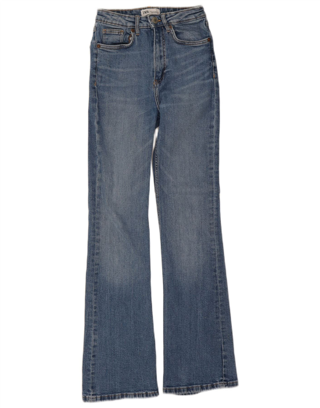 Jeans svasati da donna Zara EU 34 2XS W24 L30 cotone blu