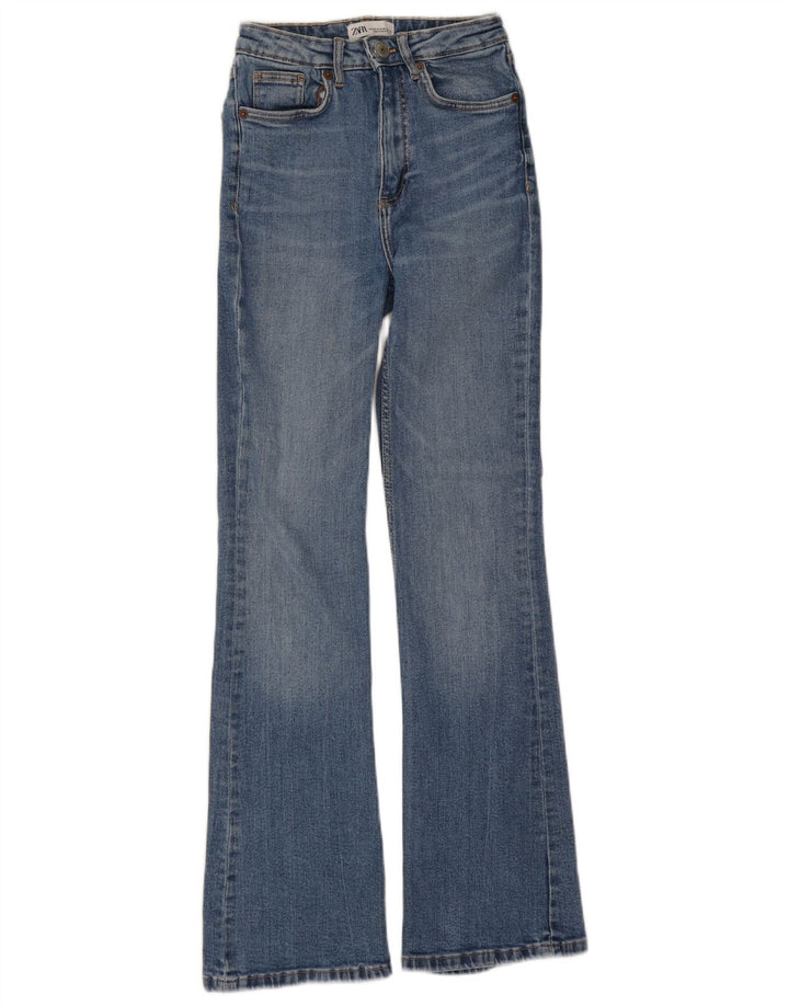 Jeans svasati da donna Zara EU 34 2XS W24 L30 cotone blu