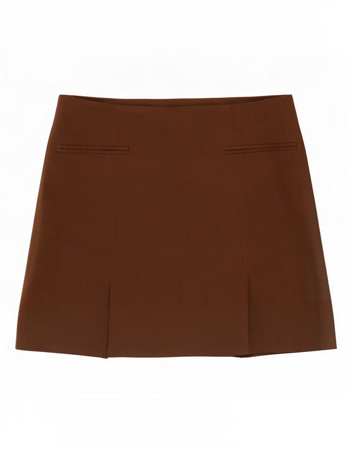 Minigonna Zara da donna piccola W26 marrone