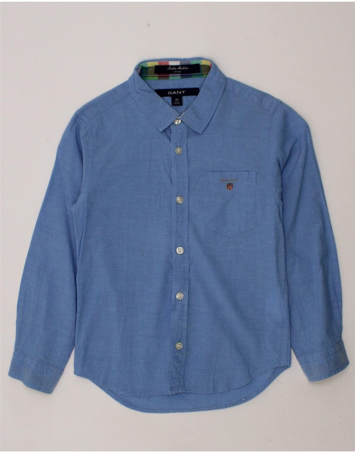 GANT Boys Fitted Shirt 3-4 Years XS Blue Cotton Vintage Gant and Second-Hand Gant from Messina Hembry 