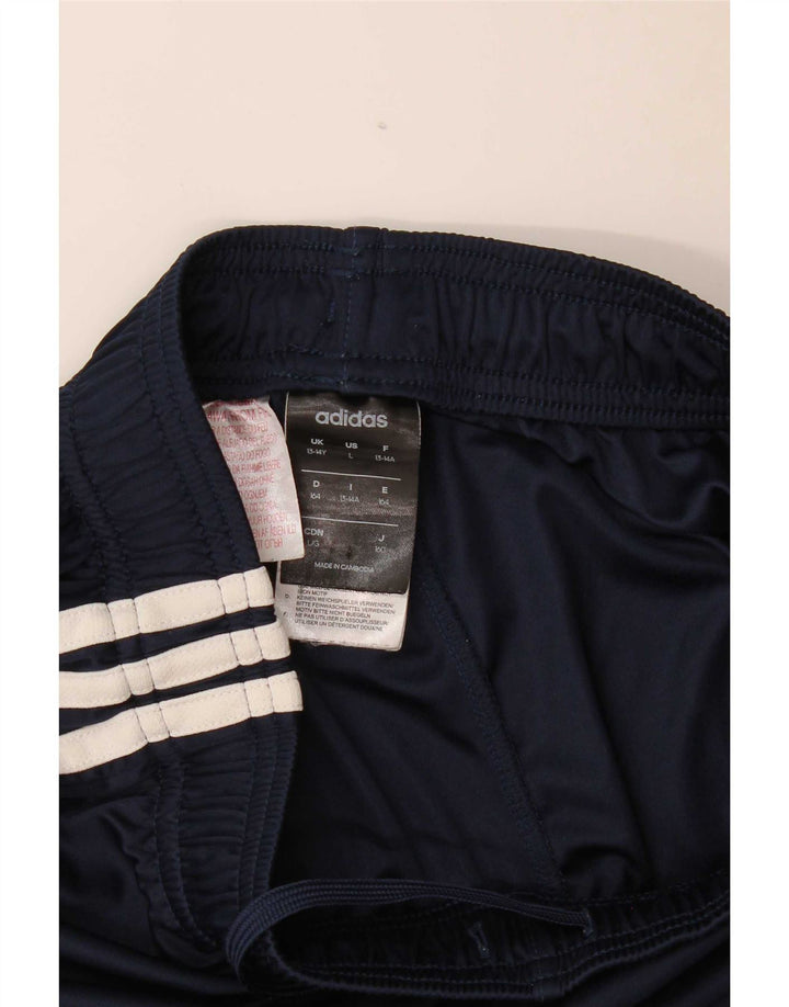 Pantaloncini sportivi Adidas Climalite da ragazzo 13-14 anni in poliestere blu navy