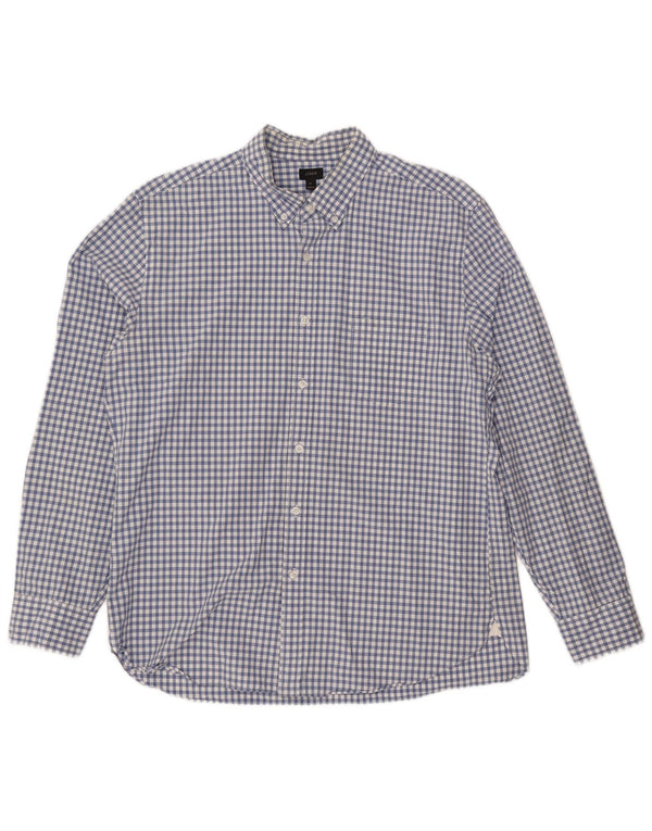 Camicia da uomo J. CREW XL in cotone a quadri blu