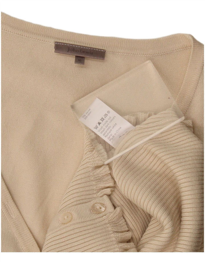 Maglione cardigan da donna John Lewis UK 10 piccolo in viscosa beige