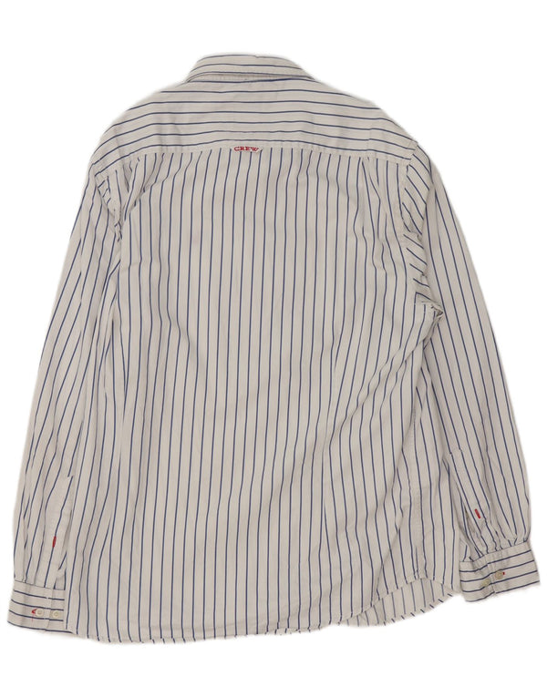 Crew Clothing Camicia da uomo su misura XL in cotone a righe bianche
