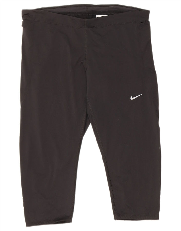 Pantaloni da tuta Nike Dri Fit Capri da donna UK 16 Large Nero Poliestere