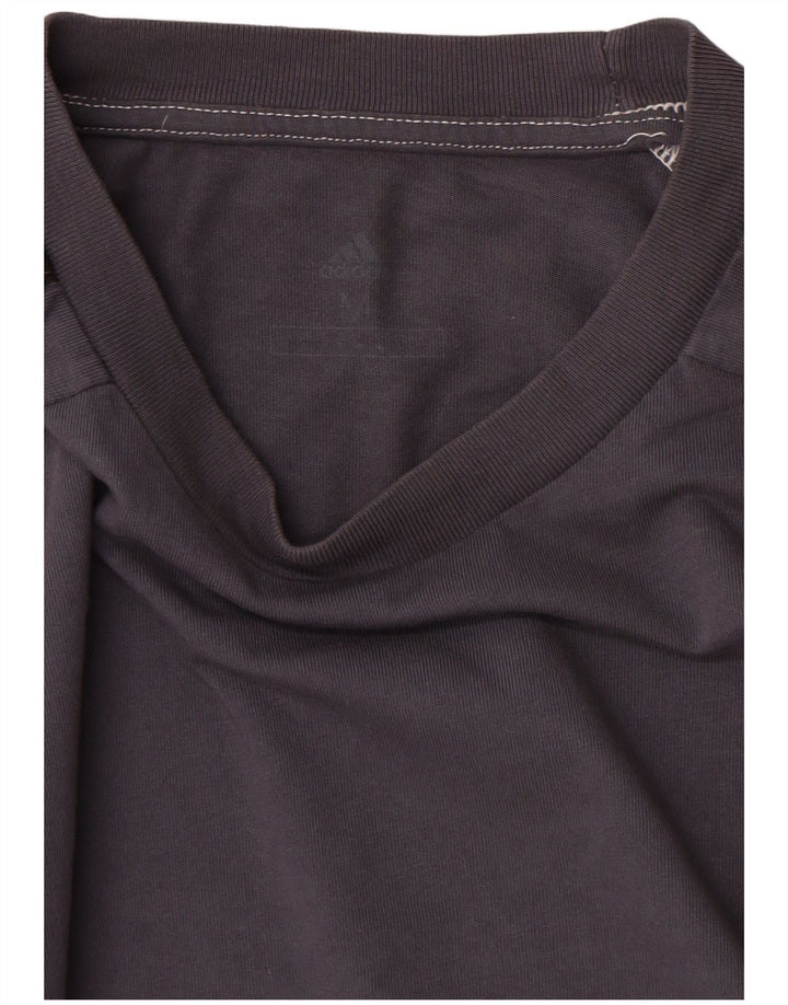 T-shirt da uomo Adidas Top in cotone mimetico grigio medio