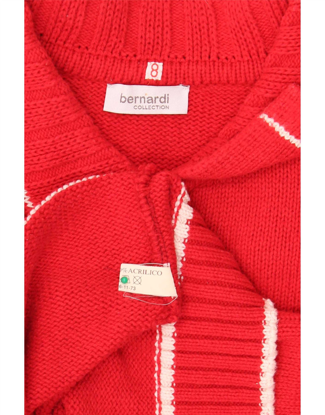 Maglione cardigan con zip intera grafica da donna Bernardi US 8 cotone rosso medio
