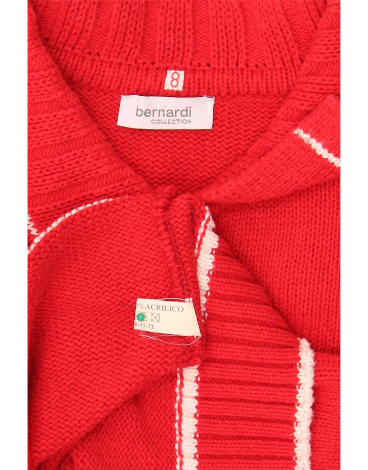 Maglione cardigan con zip intera grafica da donna Bernardi US 8 cotone rosso medio