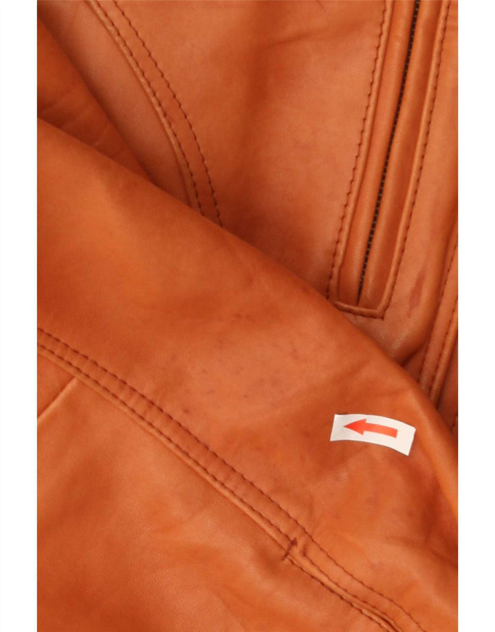 Giacca in pelle vintage da uomo IT 50 grande marrone