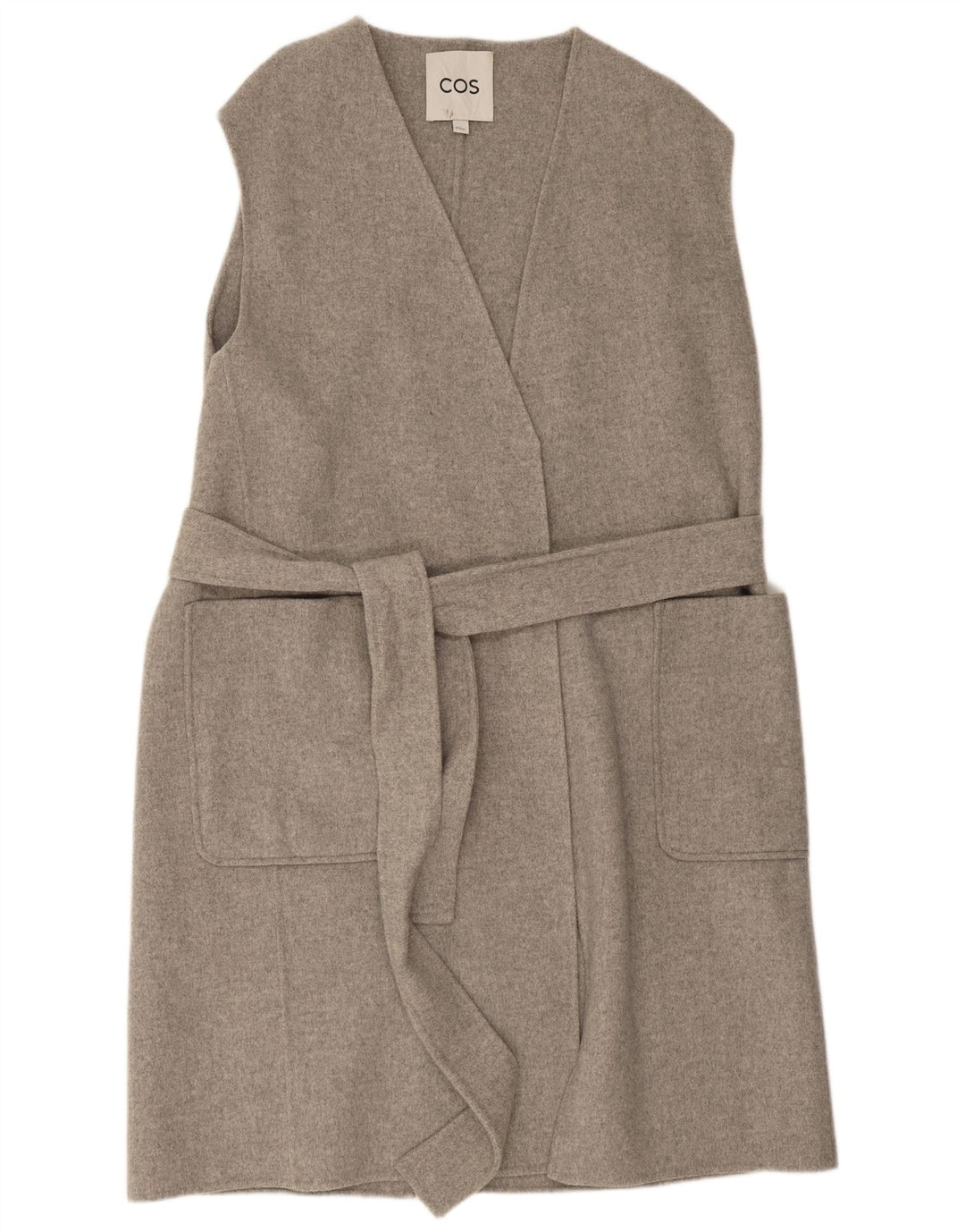 Gilet oversize lungo da donna Cos UK 14 Lana grigio medio