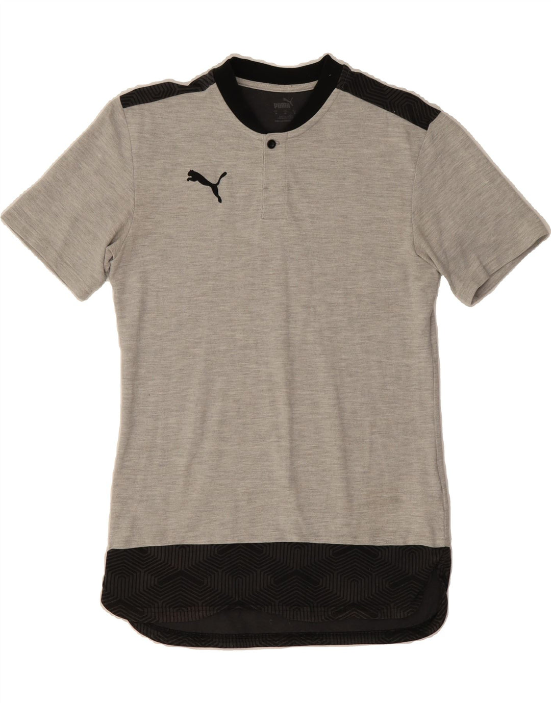 PUMA Mens T-Shirt Top Medium Grey Colourblock Cotton Vintage Puma and Second-Hand Puma from Messina Hembry 
