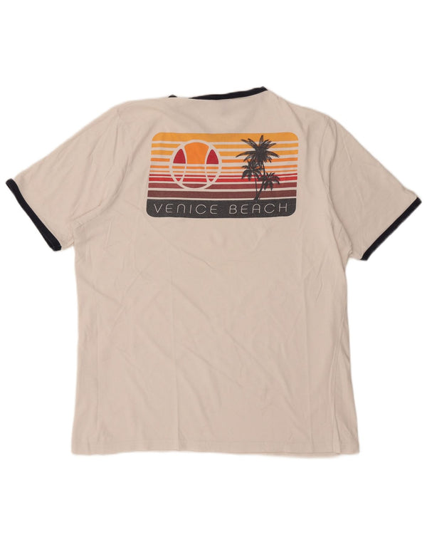T-shirt grafica da uomo Ellesse Top 4XL cotone bianco