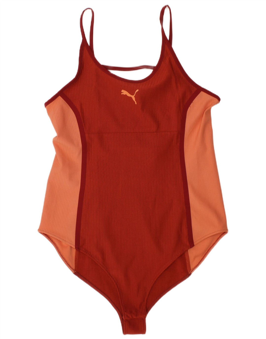 Costume da bagno donna Puma arancione medio color block in poliestere sportivo