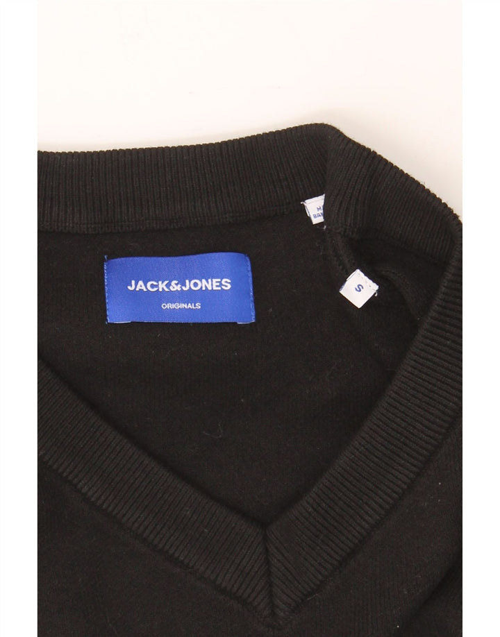 JACK & JONES Mens Vest Tank Top Small Black Polyester Vintage Jack & Jones and Second-Hand Jack & Jones from Messina Hembry 
