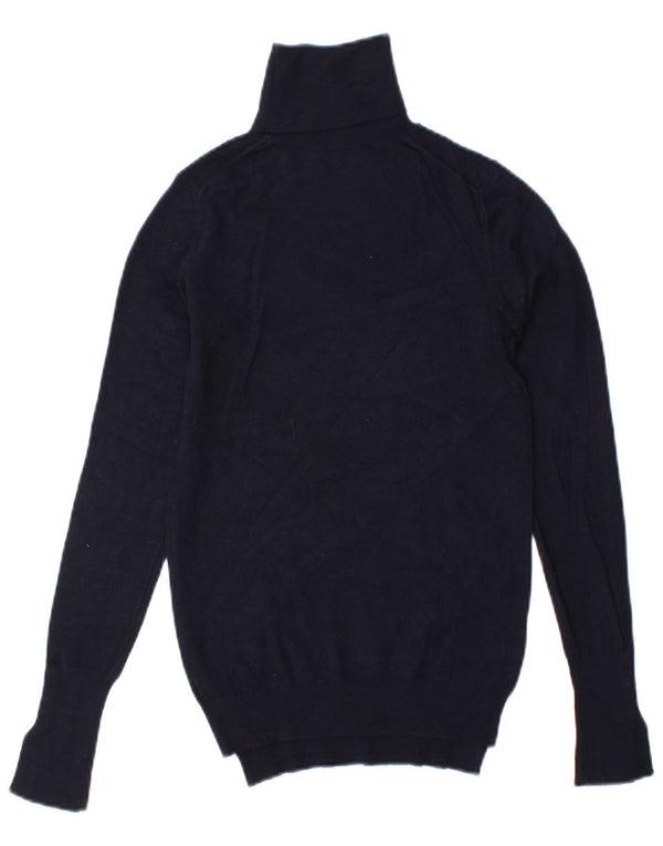 Zara Womens Roll Neck Jumper Sweater UK 10 Small Navy Blue
