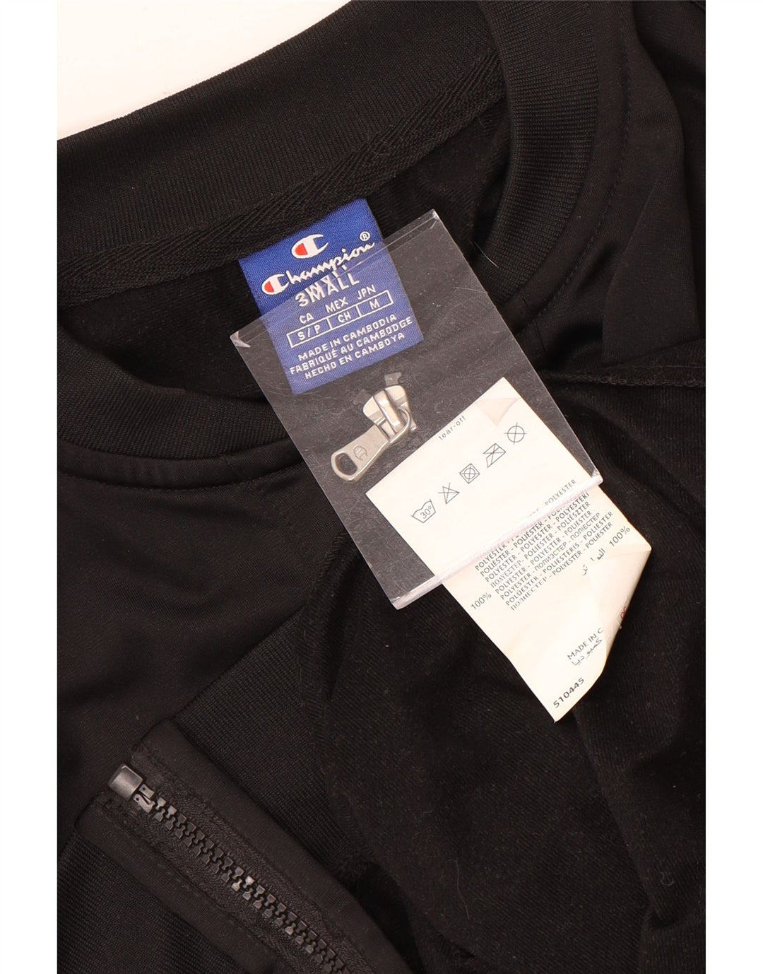 Giacca da tuta grafica corta da donna Champion UK 10 piccola nera