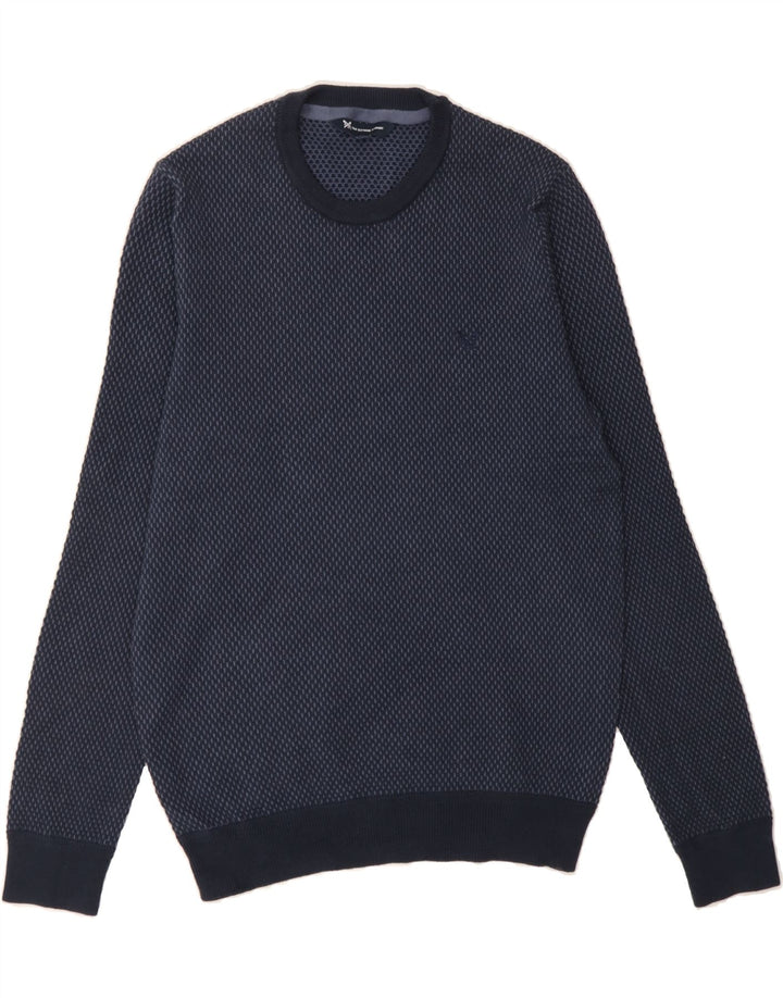 CREW CLOTHING Mens Crew Neck Jumper Sweater Medium Navy Blue Cotton Vintage Crew Clothing and Second-Hand Crew Clothing from Messina Hembry 