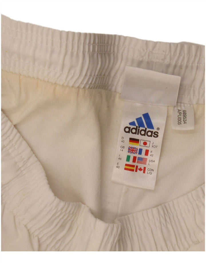 Pantaloni da tuta da donna Adidas UK 14 Large Bianco Poliestere