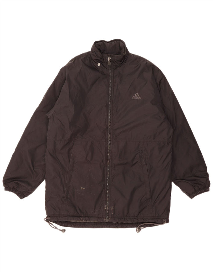 Cappotto imbottito con grafica Adidas da ragazzo 15-16 anni in poliammide nero