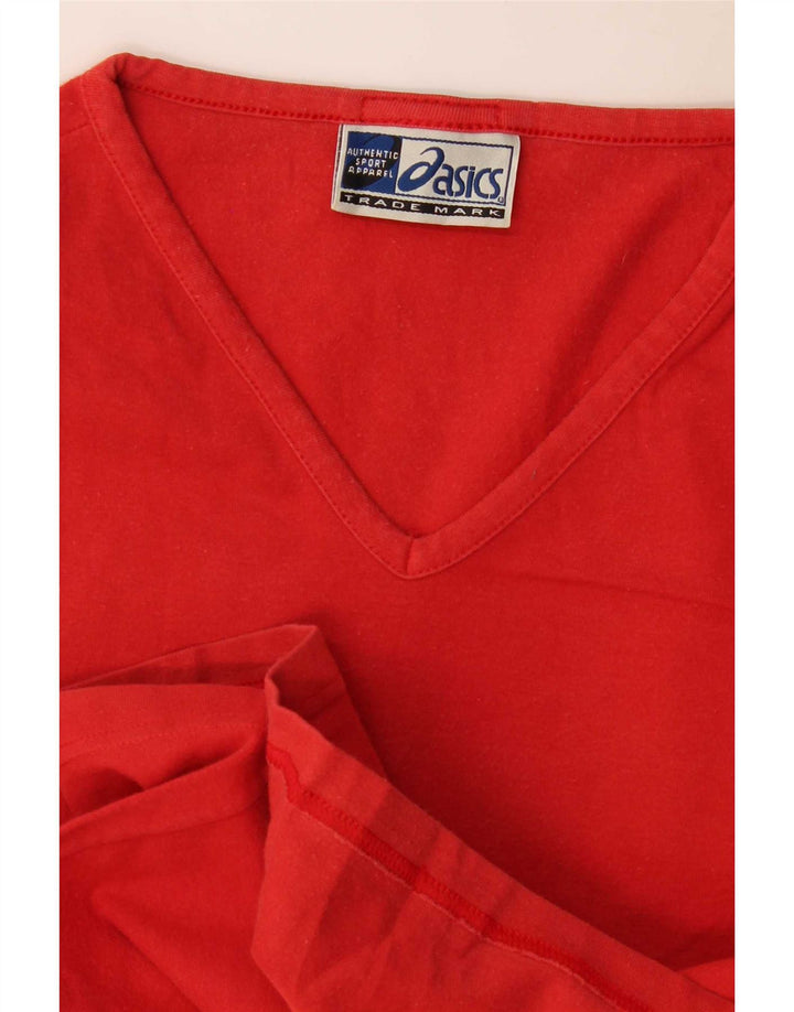 Top Asics Donna Manica Lunga UK 8 Small Rosso