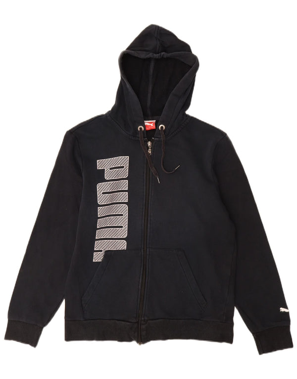 Felpa con cappuccio e zip grafica da donna PUMA UK 10 piccola in cotone nero