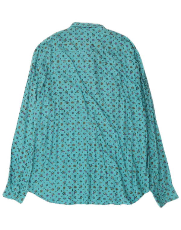Camicia Benetton Uomo XL Turchese Modal Bird