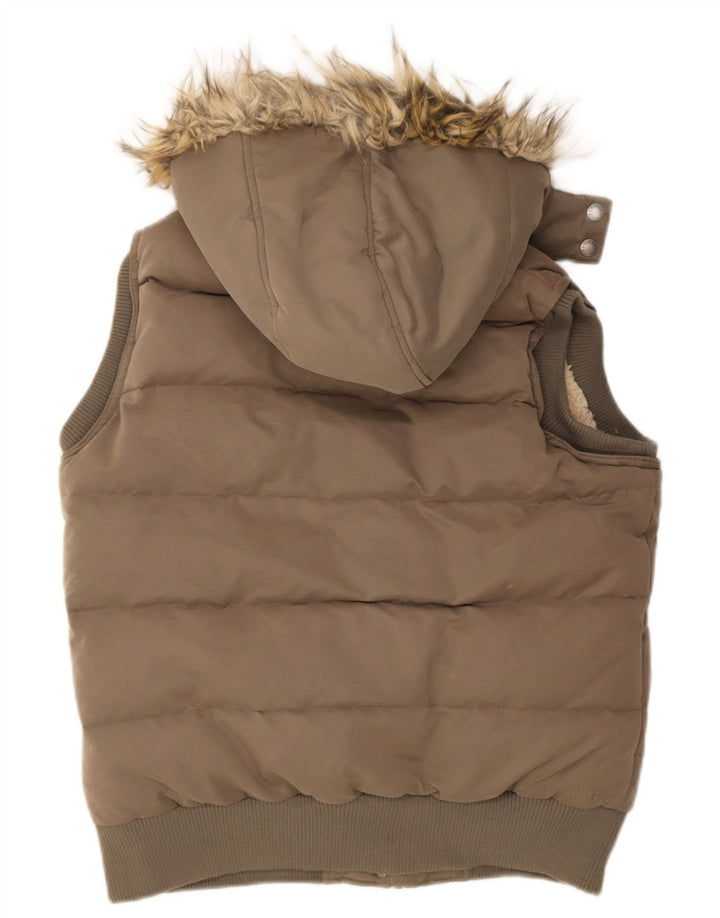 Giacca imbottita con cappuccio da donna Fat Face UK 14 Poliestere kaki medio