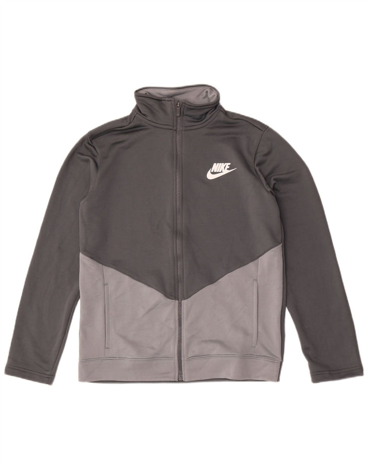 Giacca superiore della tuta da ragazzo Nike 13-14 anni XL Poliestere color block grigio