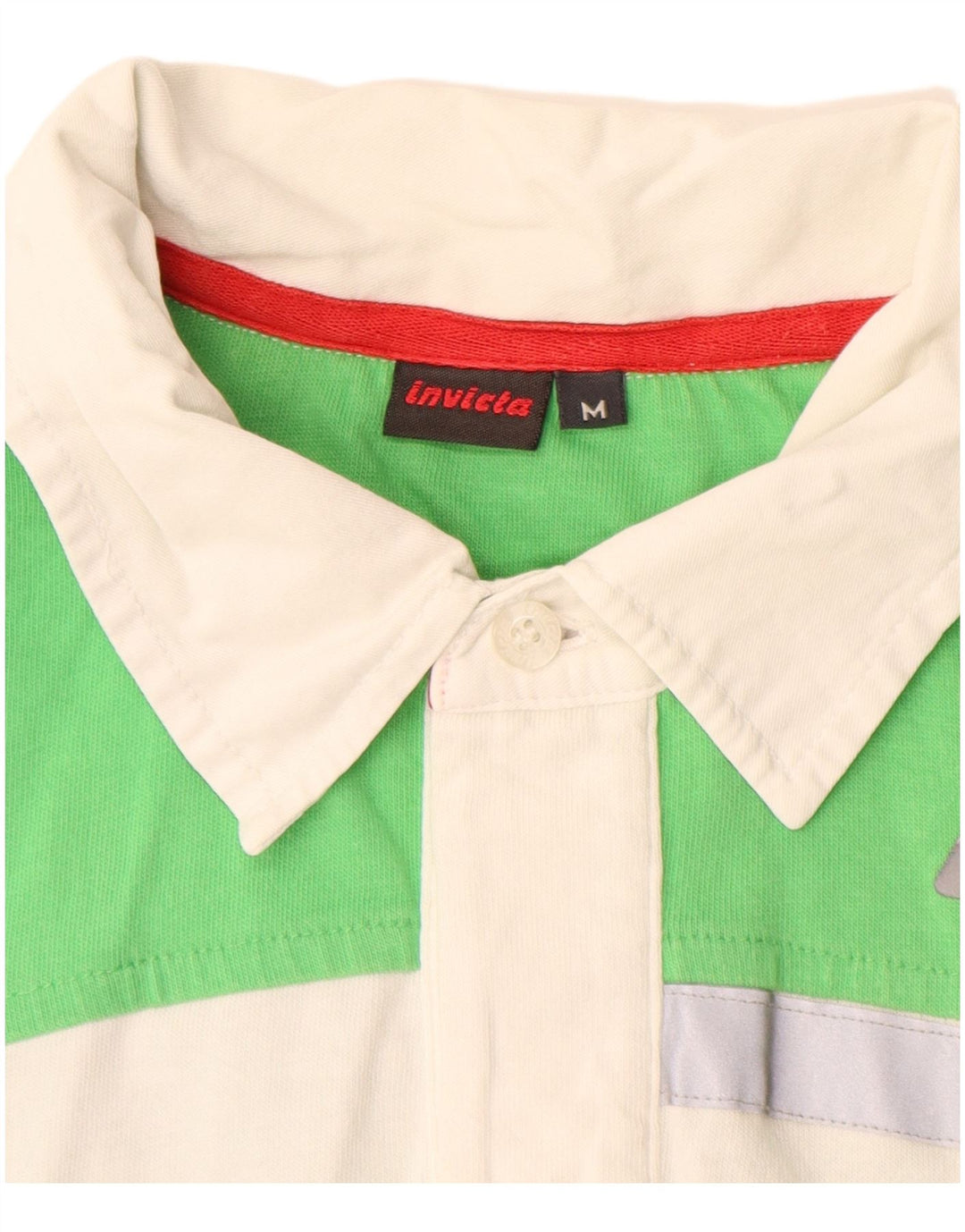 Polo da uomo INVICTA in cotone color block verde medio