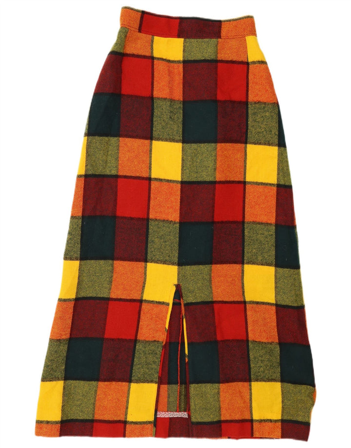 Gonna lunga da donna David Smith US 8 Medium W26 a quadri multicolore