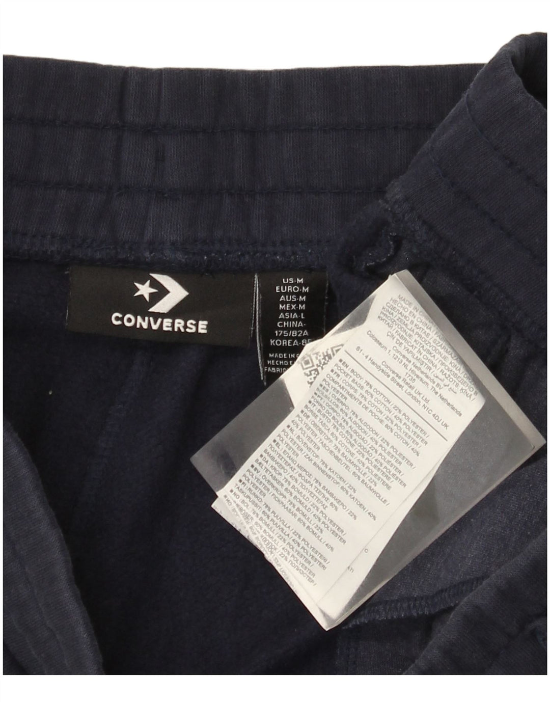Converse Pantaloni da tuta da uomo Joggers medi in cotone blu navy