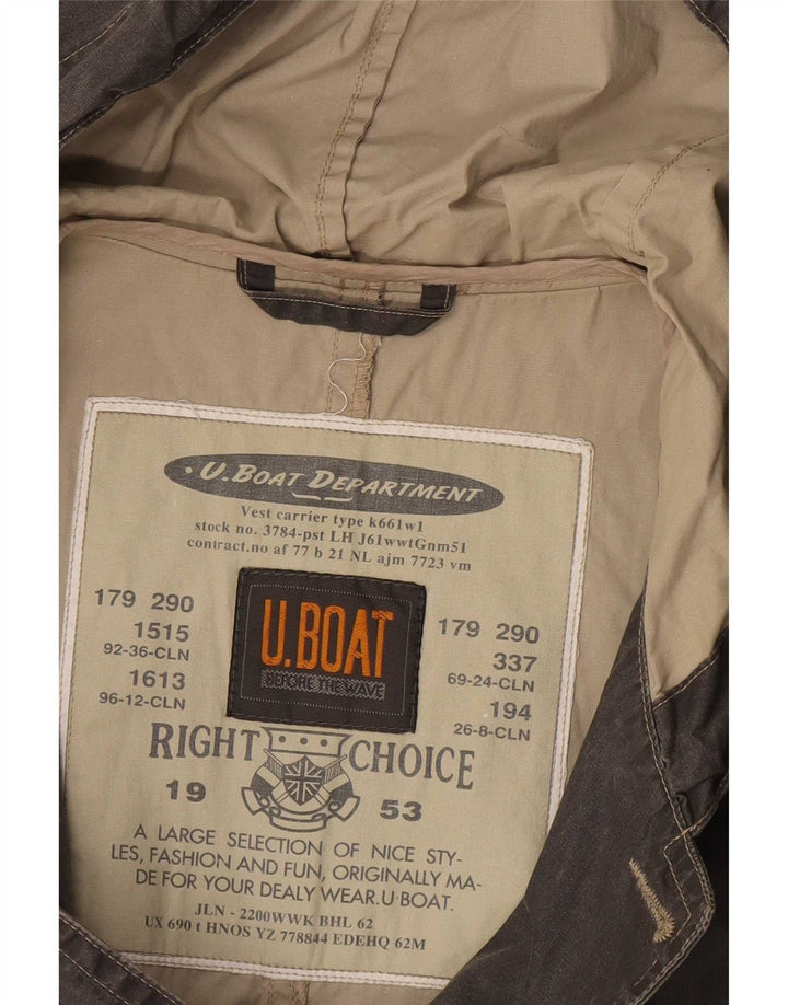 Giacca a vento con cappuccio da uomo vintage UK 38 Grigio medio