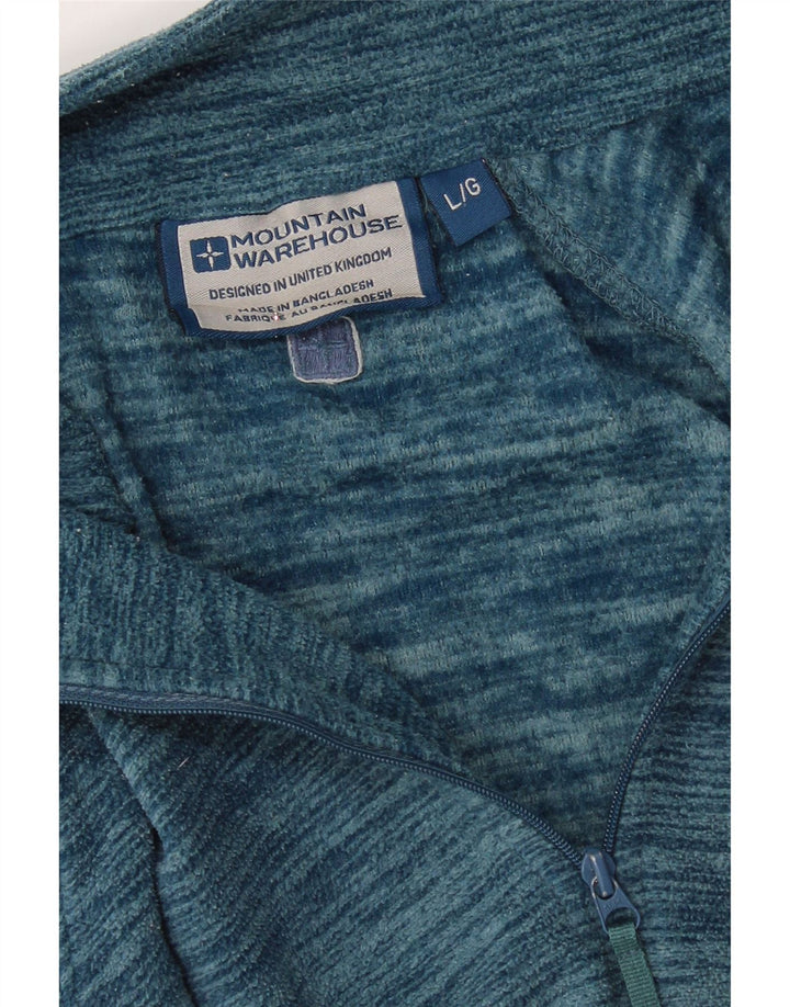 MOUNTAIN WAREHOUSE Mens Zip Neck Fleece Jumper Large Blue Flecked Vintage Mountain Warehouse and Second-Hand Mountain Warehouse from Messina Hembry 
