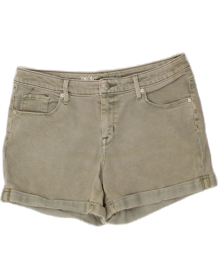 MOSSIMO Womens Mid Rise Denim Shorts US 12 Large W31 Grey Cotton Vintage Mossimo and Second-Hand Mossimo from Messina Hembry 