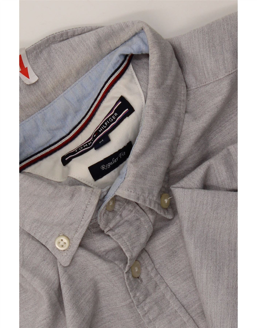 Camicia da uomo Regular Fit Tommy Hilfiger in cotone chiazzato grigio medio