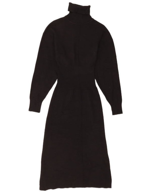 Abito maglione a maniche lunghe da donna Zara UK 8 Small in viscosa nera