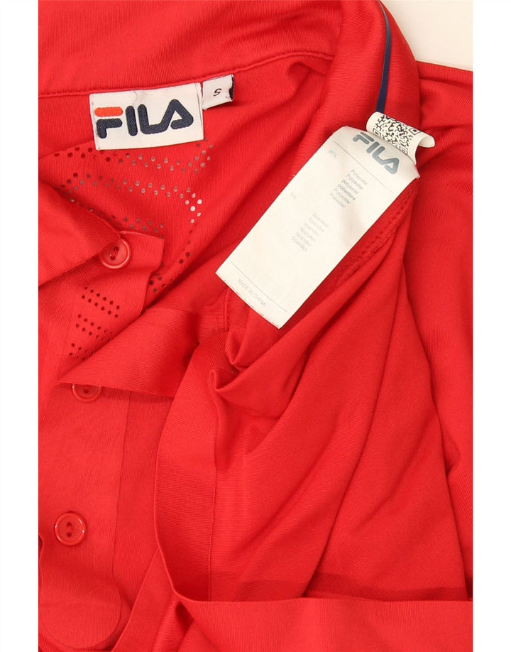 Polo da uomo Fila Small rossa in poliestere