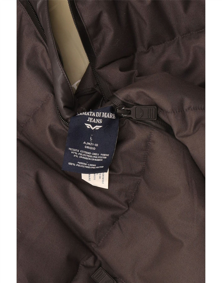 Giacca imbottita con cappuccio da uomo Armata Di Mare UK 40 Large Grigio Poliestere