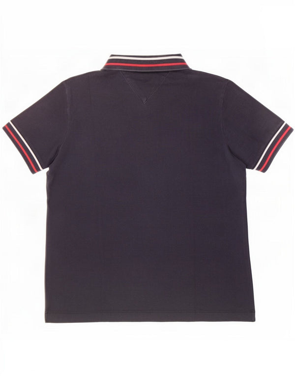 Tommy Hilfiger Womens Regular Fit Polo Shirt UK 10 Small Navy Blue Cotton