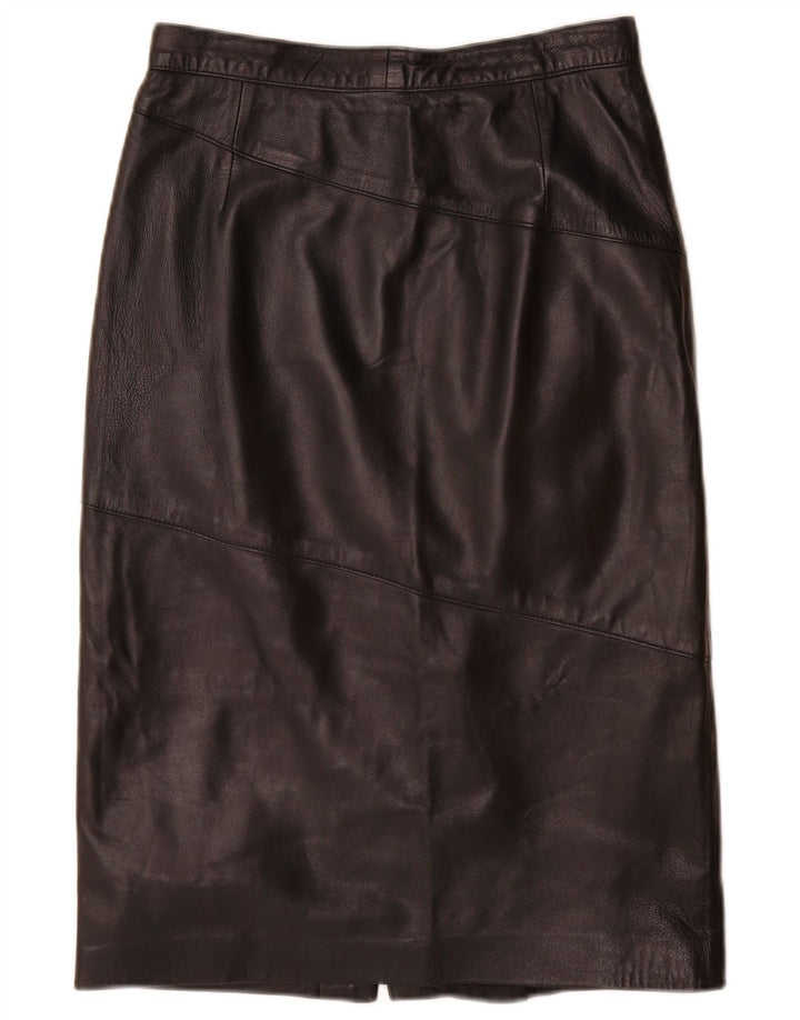 Gonna in pelle vintage da donna W26 piccola nera