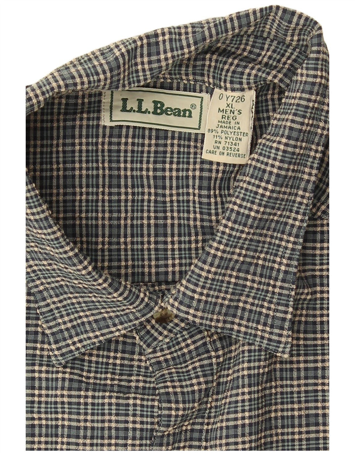 Camicia da uomo in flanella L.L.Bean XL poliestere a quadri verdi