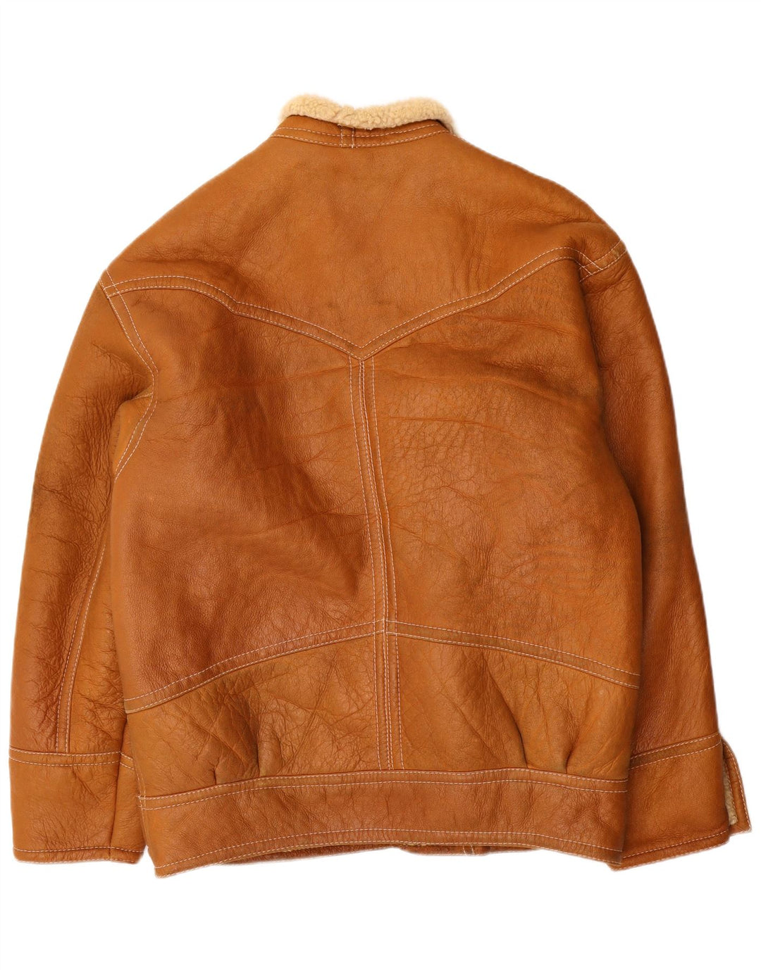 Giacca in shearling vintage da uomo UK 42 XL Shearling marrone