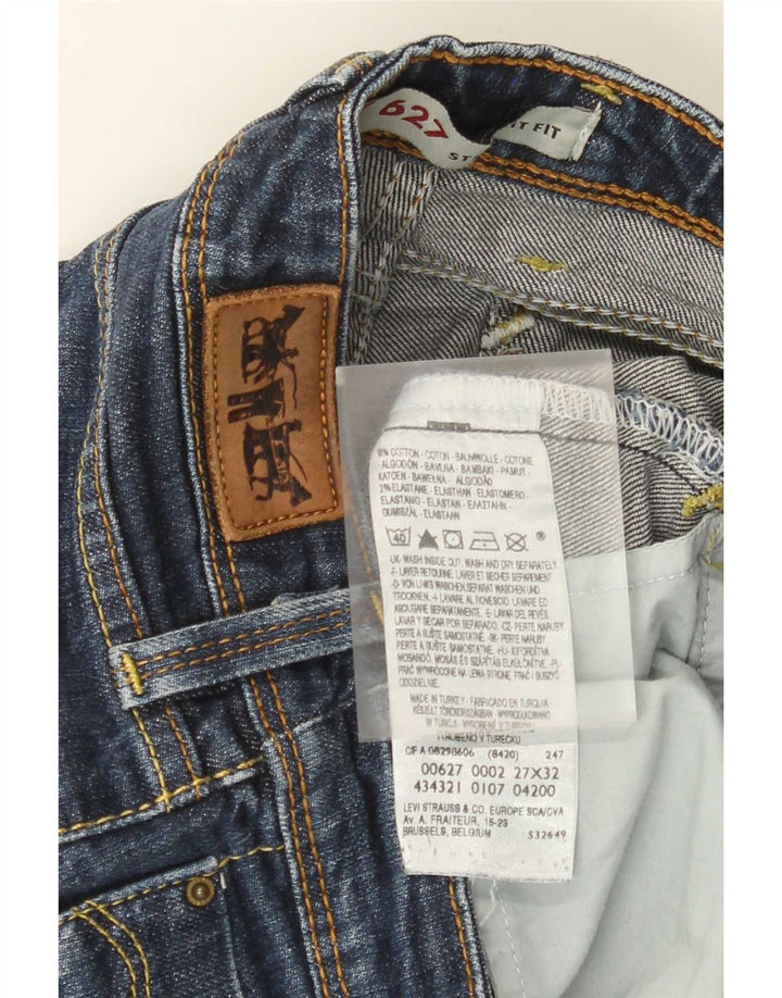 Jeans dritti 627 da donna Levi's W27 L32 cotone blu