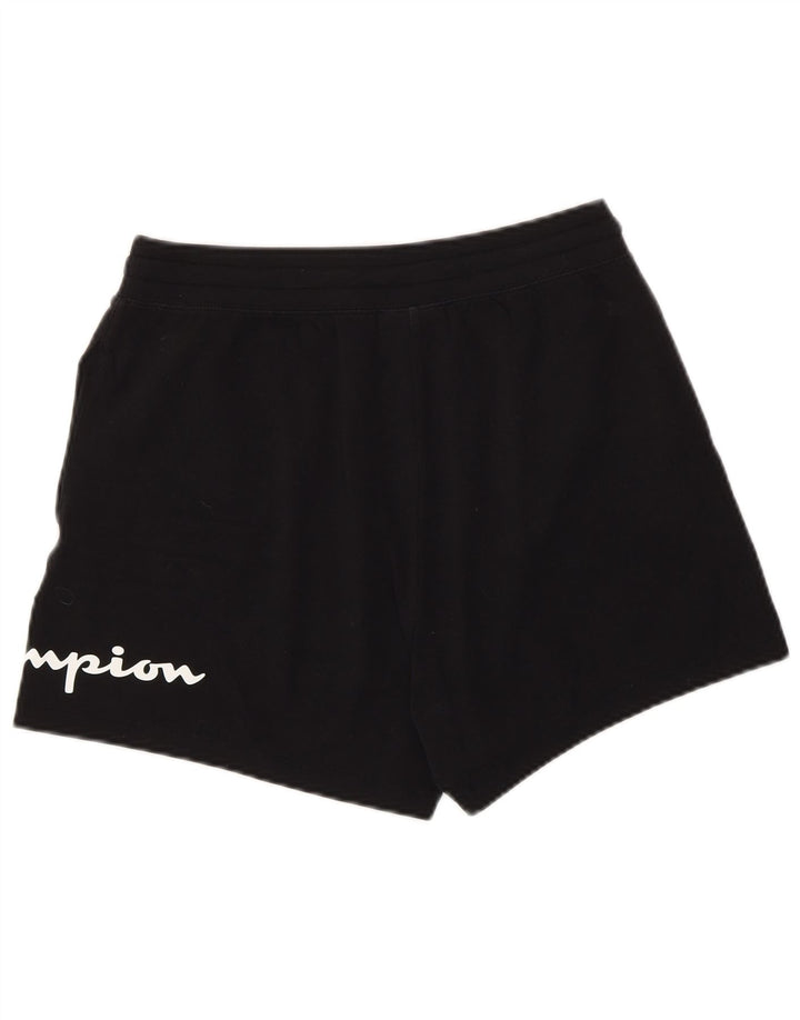 Pantaloncini sportivi grafici da donna Champion UK 12 cotone medio nero