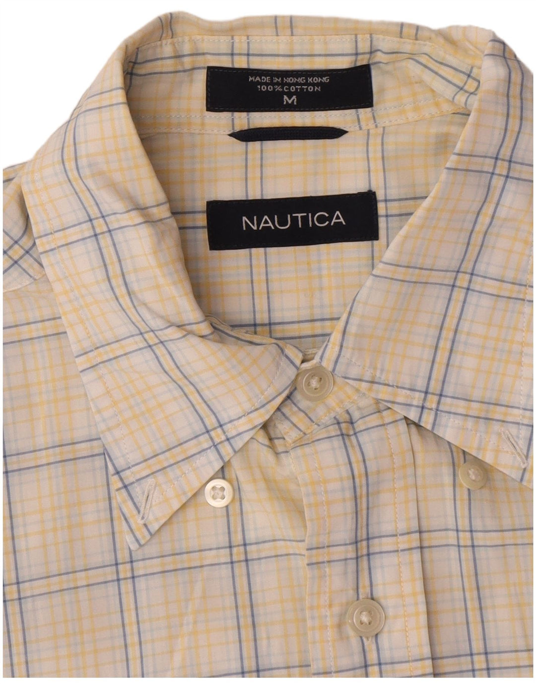 Camicia da uomo Nautica in cotone a quadri giallo medio